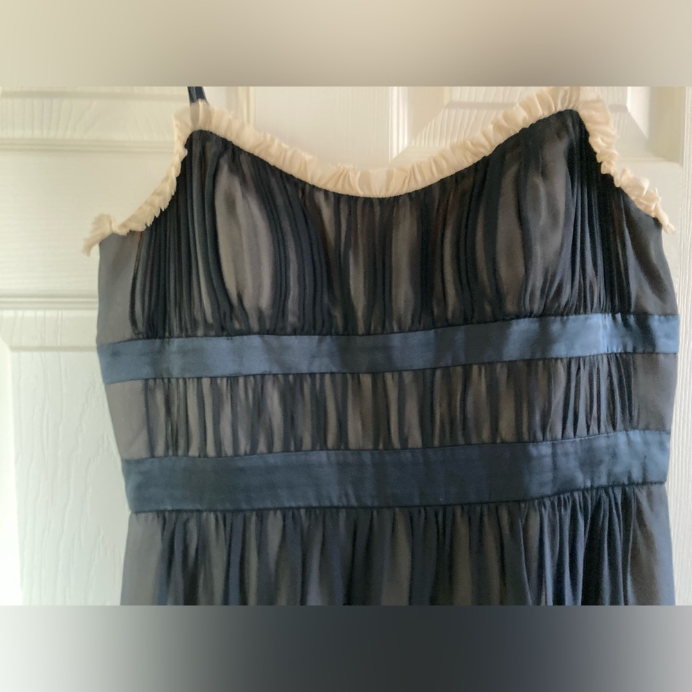 MAX & CLEO Cocktail dress w rusching; like new, cutout detail - Picture 3 of 11